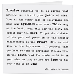 Quotable - Cards - Promise Yourself (Christian D. Larson) - Gypsy's Graveyard, LLC