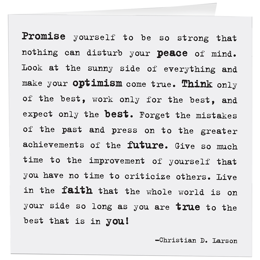 Quotable - Cards - Promise Yourself (Christian D. Larson) - Gypsy's Graveyard, LLC